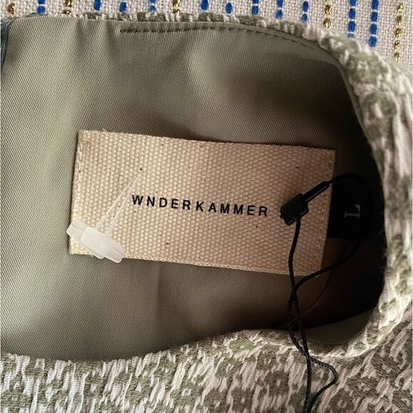 Wnderkammer Floral Jacquard Dress Light Khaki Long Sleeves Size Large NWT - Picture 5 of 15